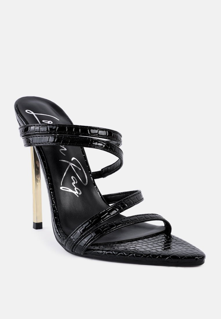 new affair croc strappy high heel sandals - Street Rider Apparel