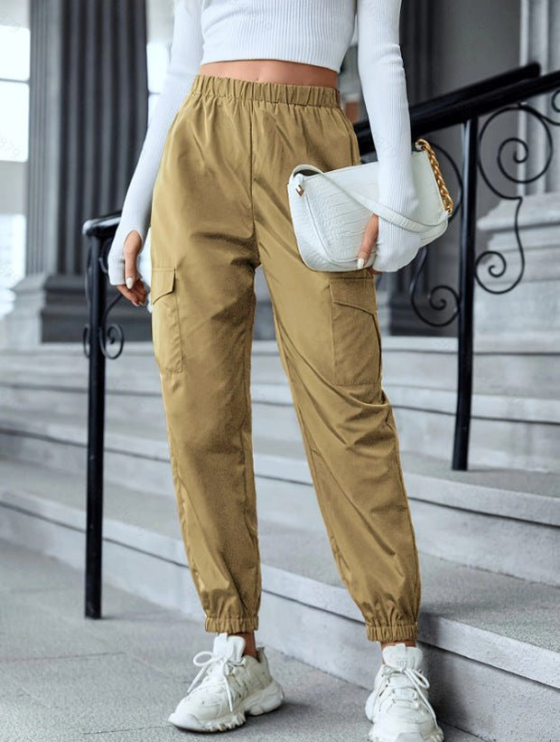 New Cargo Pants Fashion Casual Multi-pocket Elastic Waist Pencil Pants For Women - Street Rider Apparel