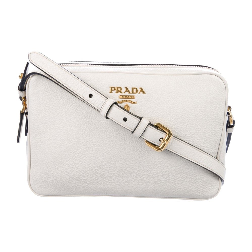 New Vitello Phenix White Leather Double Zip Camera Crossbody 1BH079 - Street Rider Apparel