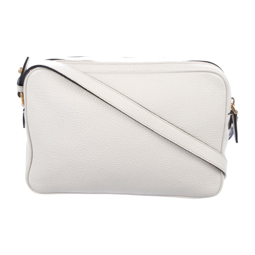 New Vitello Phenix White Leather Double Zip Camera Crossbody 1BH079 - Street Rider Apparel