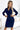 Numoco 237-4 KELLY Elegant dress with a neckline and 3/4 sleeves - navy blue - Street Rider Apparel