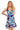 Numoco 377-2 A trapezoidal dress with a neckline - pink and blue mandalas - Street Rider Apparel