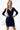 Numoco 387-5 Fitted dress with an envelope neckline and long sleeves - dark blue - Street Rider Apparel