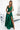 Numoco 513-1 LUNA elegant long satin dress with a neckline and crossed straps - green - Street Rider Apparel