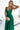 Numoco 513-1 LUNA elegant long satin dress with a neckline and crossed straps - green - Street Rider Apparel