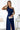 Numoco 528-1 Long shiny one-shoulder dress with a bow - navy blue - Street Rider Apparel