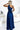 Numoco 528-1 Long shiny one-shoulder dress with a bow - navy blue - Street Rider Apparel