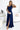 Numoco 528-1 Long shiny one-shoulder dress with a bow - navy blue - Street Rider Apparel