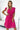 Numoco Basic 417-1 Pleated dress with a neckline and frills on the shoulders - fuchsia - Street Rider Apparel