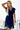 Numoco Basic 424-3 Chiffon pleated dress with a neckline and frills - navy blue - Street Rider Apparel