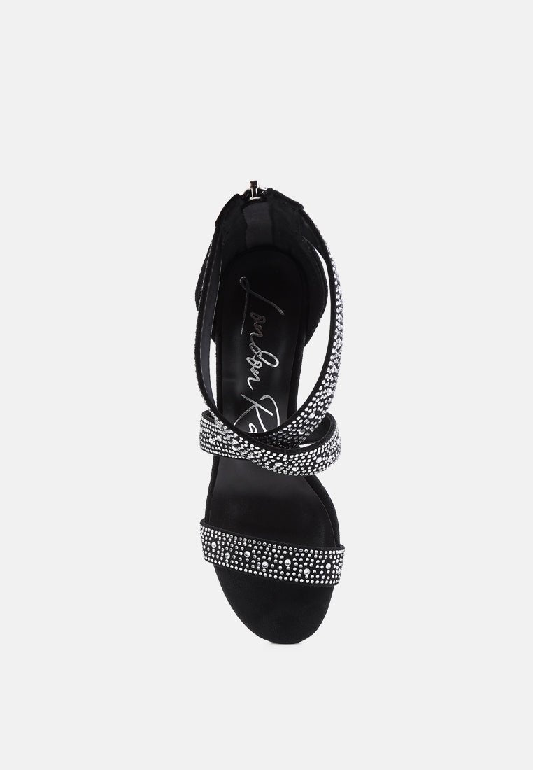 queen bee rhinestone high heeled sandals - Street Rider Apparel