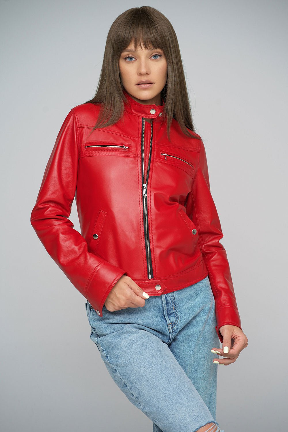 Red Genuine Lambskin Jacket - Street Rider Apparel