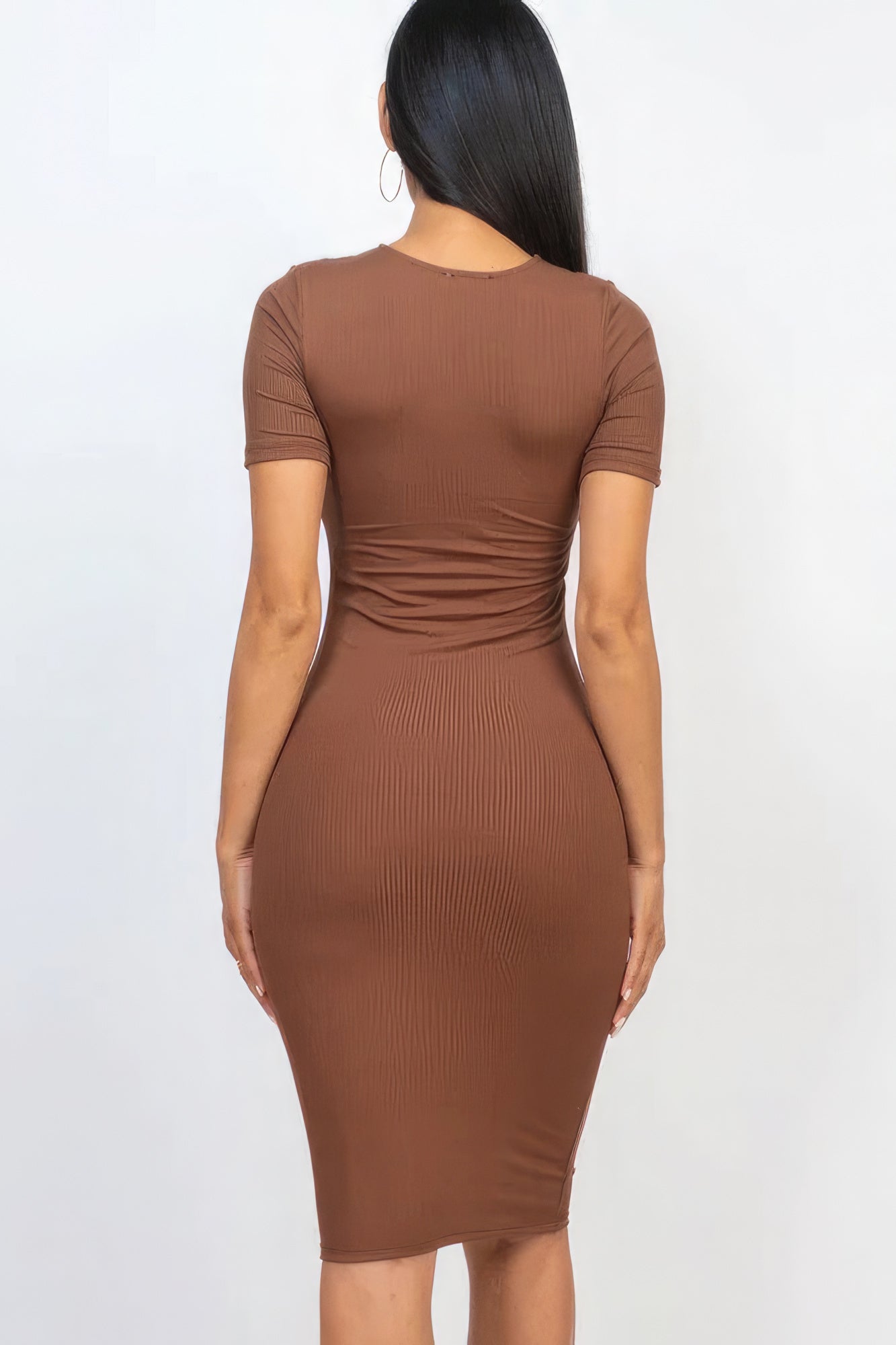 Ribbed Bodycon Midi Dress - Street Rider Apparel