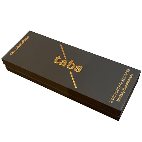 Tabs Chocolate Bars (1 Box) | Dark Chocolate Bar to Improve Mood & Performance | Vitality, Arousal and Energy | Vegetarian, Gluten-Free for Men & Women - Street Rider Apparel