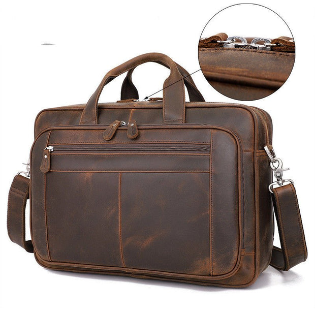 Top Qaulity Brand Briefcase Bag For Men Male Business Bag Vintage Designer - Street Rider Apparel