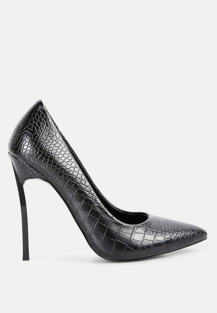 urchin croc high stiletto heel pumps - Street Rider Apparel