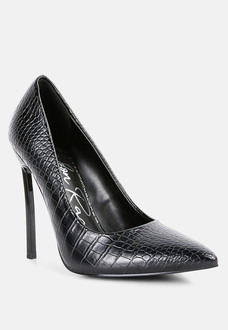 urchin croc high stiletto heel pumps - Street Rider Apparel