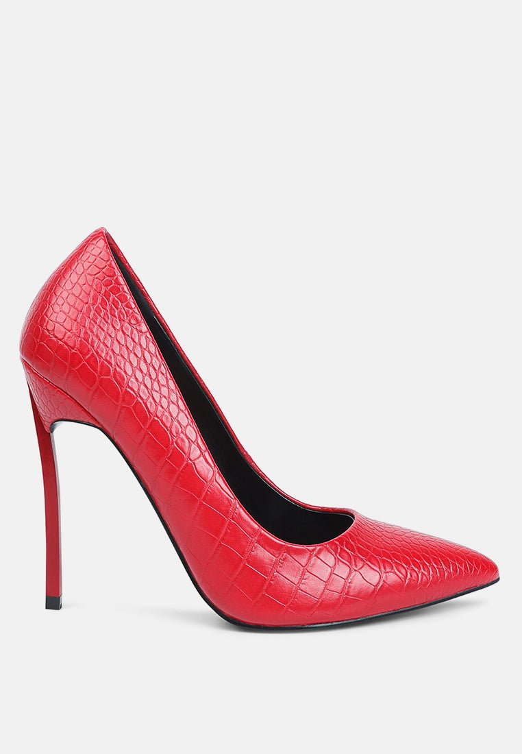 urchin croc high stiletto heel pumps - Street Rider Apparel