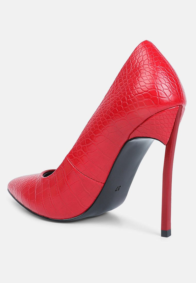 urchin croc high stiletto heel pumps - Street Rider Apparel