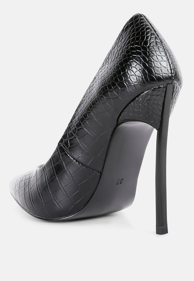 urchin croc high stiletto heel pumps - Street Rider Apparel