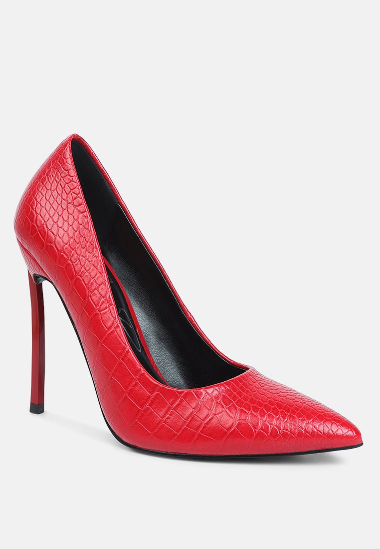 urchin croc high stiletto heel pumps - Street Rider Apparel