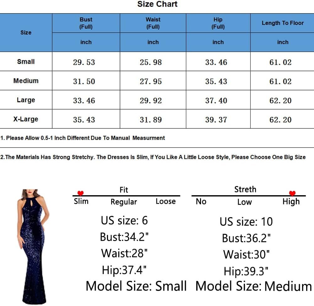 Women Evening Party Dress Sequin Sleeveless Dress Halter Neck Maxi Long Dress Formal Party Prom Gowns - Street Rider Apparel