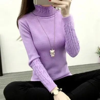 Women Turtleneck Winter Sweater Women 2023 Long Sleeve Knitted Women Sweaters And Pullovers Female Jumper Tricot Tops LY571 - Street Rider Apparel