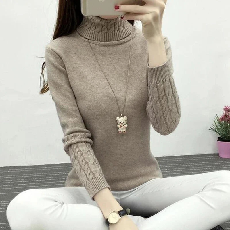 Women Turtleneck Winter Sweater Women 2023 Long Sleeve Knitted Women Sweaters And Pullovers Female Jumper Tricot Tops LY571 - Street Rider Apparel